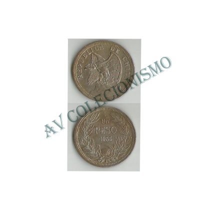 Moeda Chile - Km176.1 - 1 Peso - 1933