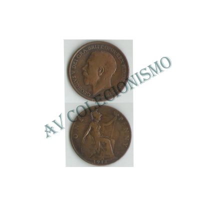 Moeda Inglaterra - Km0810 - 1 Penny - 1911