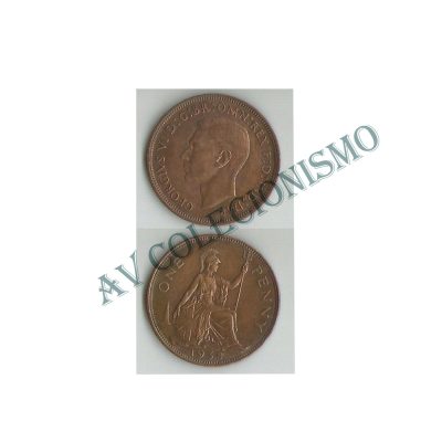 Moeda Inglaterra - Km0845 - 1 Penny - 1938