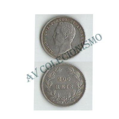 Moeda Portugal - Km512 - 200 Reis - 1877 - Rara