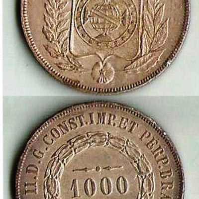 MPR 608 - Moeda 1000 réis - Prata - 1860 - Soberba
