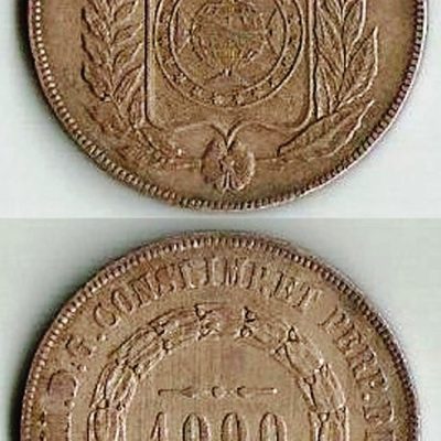 MPR 609 - Moeda 1000 réis - Prata - 1861 - Soberba