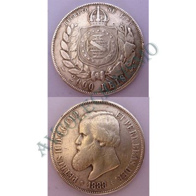 MPR 658 - Moeda 2000 réis - Prata - 1888 - MBC