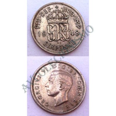 Moeda Inglaterra - Km0862 - 6 Pence - 1948