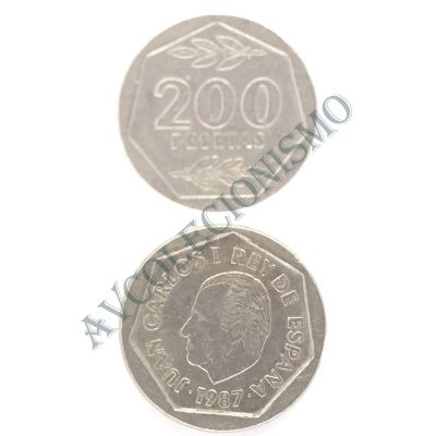 Moeda Espanha - KM0829 - 200 Pesetas - 1987