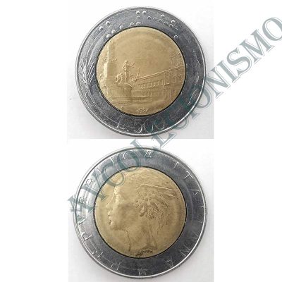Moeda Itália - Km111 -  500 Liras - 1986