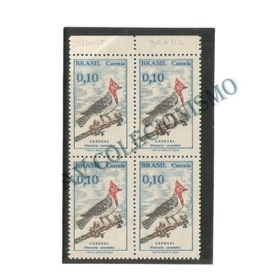 QC0642A - Quadra Pássaros Brasileiros Cardeal - 1969