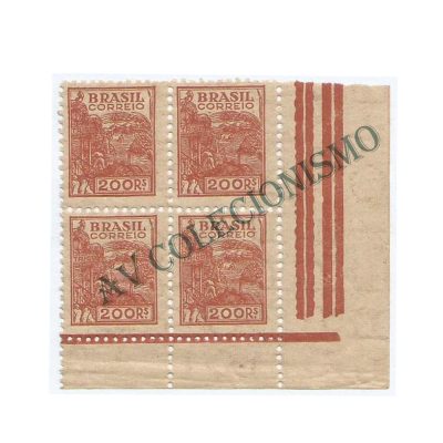 QR357A - Quadra Trigo - 100 Reis - R357A - Filigrana P