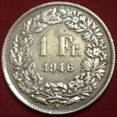 Moeda Suíça - Km024 - 1 Franco - 1946 - Prata - 5,00 Gr - 23,20 mm - Excelente Peça