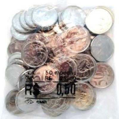 Sachê com 50 moedas - 50 centavos - Brasil - 2016