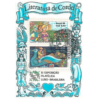 B073 CBC - Bloco LUBRAPEX 86 - XI Exposição Filatélica Luso-Brasileira - Rio - 1986