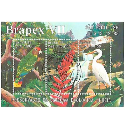 B078 CBC - Bloco BRAPEX 88 - VII Exposição Filatélica Brasileira Estação Ecológica Jureia - São Paulo - 1988