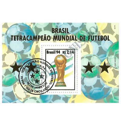 B098 CBC - Bloco Brasil Tetracampeão Mundial de Futebol (EUA) - 1994
