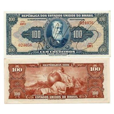 C029 - 100 Cruzeiros - Autografada - 1943 - SOB/FE