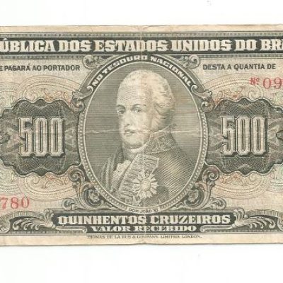 C099 - 500 Cruzeiros - 1948 - Autografada - MB
