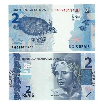 C338B - Cédula Brasil  - 2 Reais - Série - FG - 2018 - FE