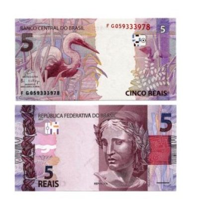 C344B - Cédula Brasil - 5 Reais - Série - FG - 2018 - FE
