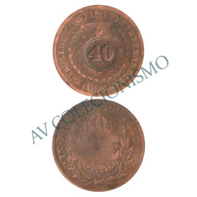 MCU 568 - Moeda 80 réis com carimbo de 40 - 1826