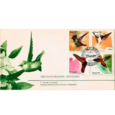 FDC221CPD - Série Fauna Brasileira - Beija-flores - 1981