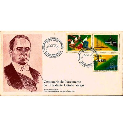 FDC322 - 100 anos do nascimento do Presidente Getúlio Vargas - 1984