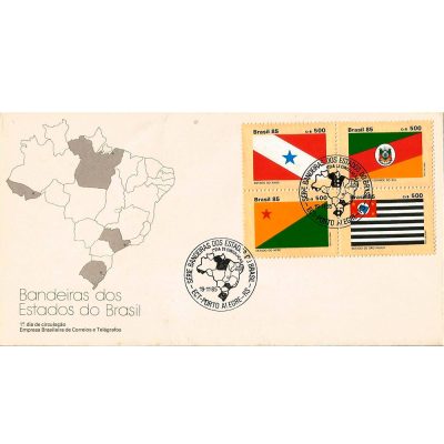 FDC384 - Bandeiras dos Estados do Brasil - 1985