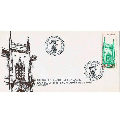 FDC427 - 150 Anos do Real Gabinete Português de Leitura - 1987