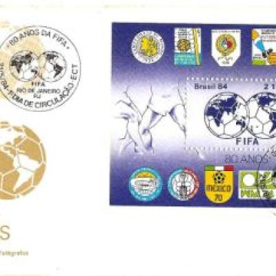 FDC326CPD - FIFA - 80 anos - Bloco - 1984