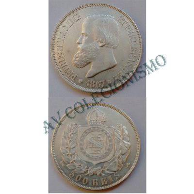 MPR 630 - Moeda 500 réis - Prata - 1867 - SOB