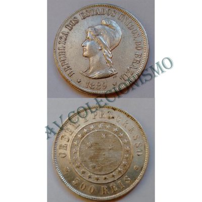 MPR 672 - Moeda 500 réis - Prata - 1889 - MBC - Republica