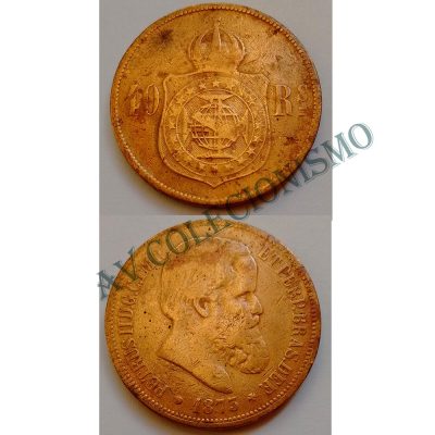 MBZ 790 - Moeda 40 Réis - Bronze - 1873 - MBC