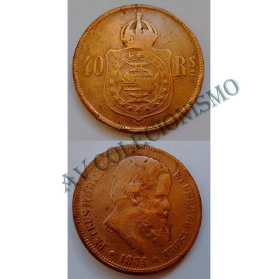 MBZ 791 - Moeda 40 Réis - Bronze - 1874 - MBC