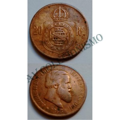 MBZ 787 - Moeda 20 Réis - Bronze - 1868 - MBC
