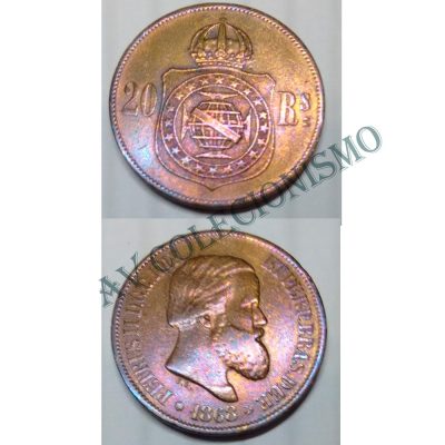 MBZ 787 - Moeda 20 Réis - Bronze - 1868 - SOB