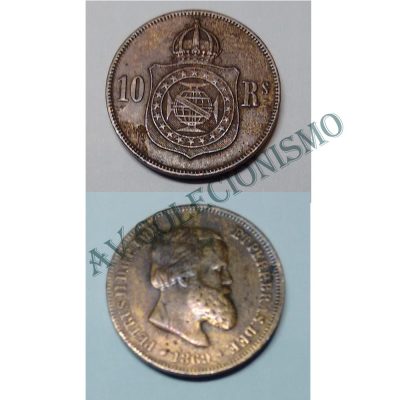 MBZ 785a - Moeda 10 Réis - Bronze - 1869 - MBC - Sem Ponto