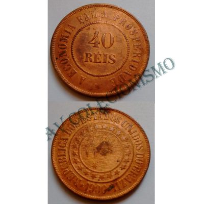 MBZ 823 - Moeda 40 Réis - Bronze - 1900 - SOB