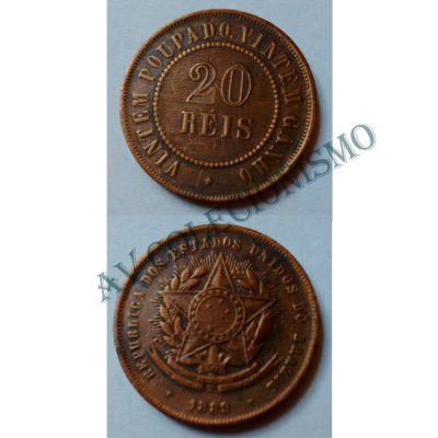 MBZ 798 - Moeda 20 Réis - Bronze - 1889 - MBC