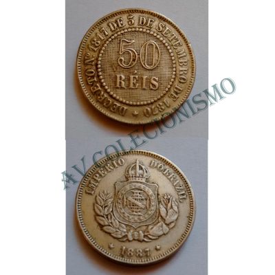 MNI 003 - Moedas 50 réis - 1887 - SOB