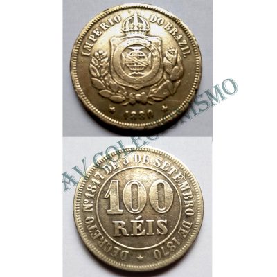 MNI 013 - Moeda 100 réis - Niquel - 1880 -  MBC
