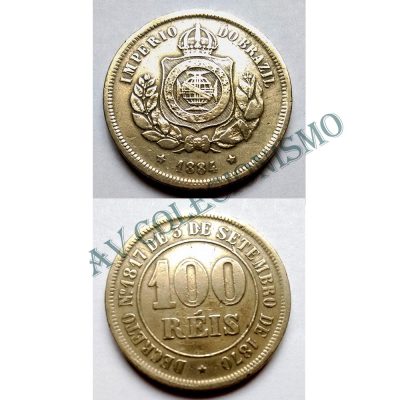 MNI 017 - Moeda 100 réis - Niquel - 1884 -  MBC