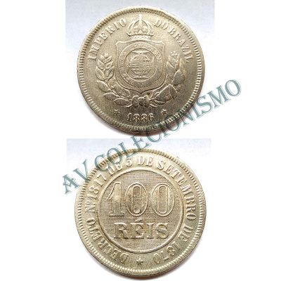 MNI 019 - Moeda 100 réis - Niquel - 1886 -  MBC