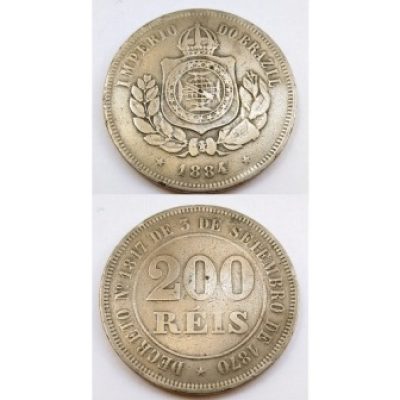 MNI 031 - Moeda 200 réis - Níquel - 1884 - MBC