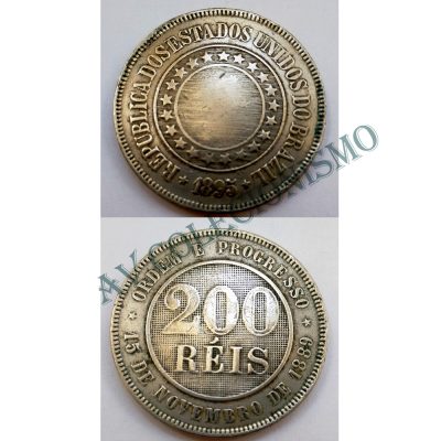 MNI 039 - Moeda 200 réis - Níquel - 1895 - MBC