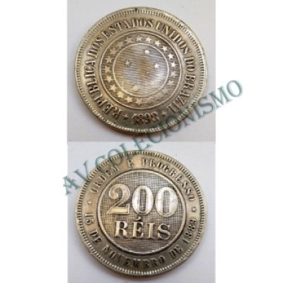 MNI 042 - Moeda 200 réis - Níquel - 1898 - MBC