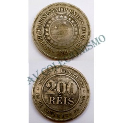 MNI 043 - Moeda 200 réis - Níquel - 1899 - MBC