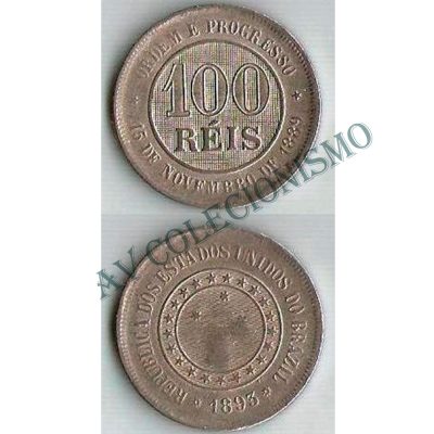 MNI 046 - Moeda 100 réis - Níquel - 1893 - MBC