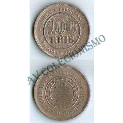 MNI 049 - Moeda 100 réis - Níquel - 1896 - MBC