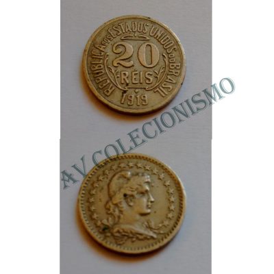 MNI 059 - Moeda 20 réis - Níquel - 1919 - MBC