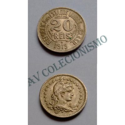 MNI 059 - Moeda 20 réis - Níquel - 1919 - SOB