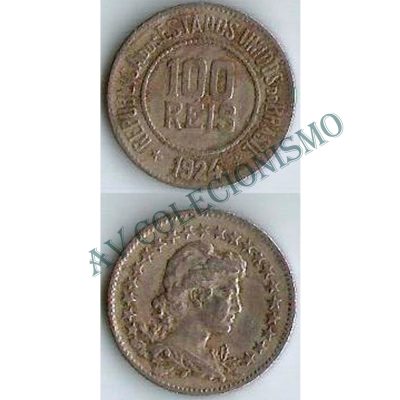 MNI 079 - Moeda 100 réis - Níquel - 1924 - MBC