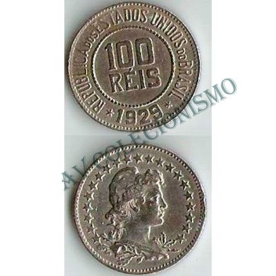 MNI 084 - Moeda 100 réis - Níquel - 1929 - SOB